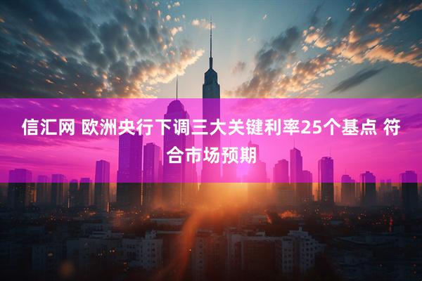 信汇网 欧洲央行下调三大关键利率25个基点 符合市场预期