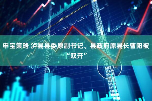申宝策略 泸县县委原副书记、县政府原县长曹阳被“双开”