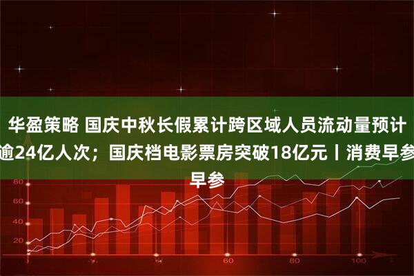 华盈策略 国庆中秋长假累计跨区域人员流动量预计逾24亿人次；国庆档电影票房突破18亿元丨消费早参